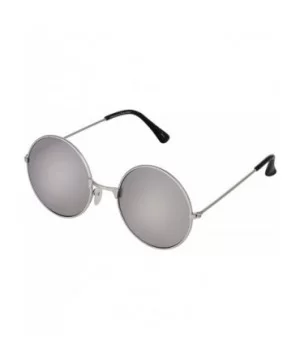 LENNON Round Lens Metal Sunglasses - Silver Lens/Cloth Case - CB199UHRGEG $12.47 Round