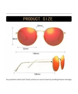 Classic Polarized Sunglasses for Women Men Small Round Metal Frame Mirrored Lens Sun Glasses - Gold/Red Mirror - C418WR88SZN ...