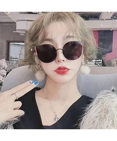 Cat Eye Color Lens Sunglasses Street Fashion Metal Frame Women Sunglasses Sun Protection Eyewear - CE1976A26HI $9.39 Cat Eye