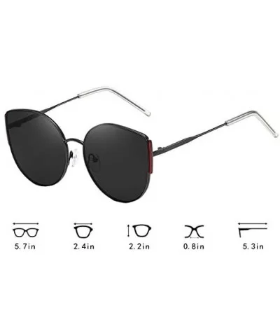 Cat Eye Color Lens Sunglasses Street Fashion Metal Frame Women Sunglasses Sun Protection Eyewear - CE1976A26HI $9.39 Cat Eye