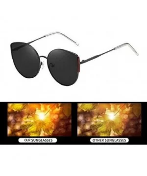 Cat Eye Color Lens Sunglasses Street Fashion Metal Frame Women Sunglasses Sun Protection Eyewear - CE1976A26HI $9.39 Cat Eye