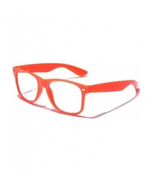 Iconic Square Non-Prescription Clear Lens Retro Fashion Nerd Glasses Men Women - Orange - CR12NTEV5E8 $7.33 Oversized