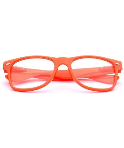 Iconic Square Non-Prescription Clear Lens Retro Fashion Nerd Glasses Men Women - Orange - CR12NTEV5E8 $7.33 Oversized