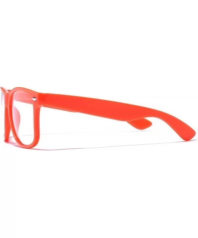 Iconic Square Non-Prescription Clear Lens Retro Fashion Nerd Glasses Men Women - Orange - CR12NTEV5E8 $7.33 Oversized