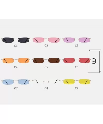 Small Orange RimlRectangle Sunglasses Men Women 90s Tiny Narrow FramelTint Sun Glasses Shades SP40 - C6 - CA197Y7LDHA $15.84 ...