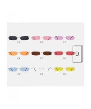 Small Orange RimlRectangle Sunglasses Men Women 90s Tiny Narrow FramelTint Sun Glasses Shades SP40 - C6 - CA197Y7LDHA $15.84 ...