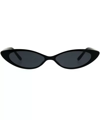 Womens Classic Vintage Narrow Goth Cat Eye Plastic Sunglasses - All Black - C118CC73E7Y $5.76 Cat Eye