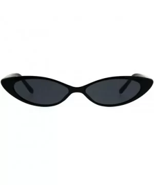 Womens Classic Vintage Narrow Goth Cat Eye Plastic Sunglasses - All Black - C118CC73E7Y $5.76 Cat Eye