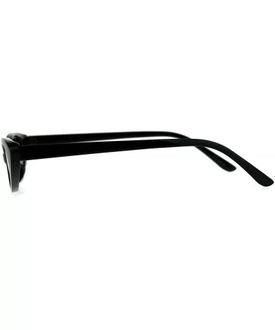 Womens Classic Vintage Narrow Goth Cat Eye Plastic Sunglasses - All Black - C118CC73E7Y $5.76 Cat Eye