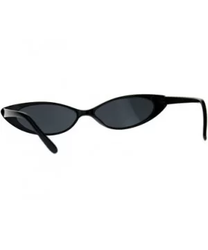 Womens Classic Vintage Narrow Goth Cat Eye Plastic Sunglasses - All Black - C118CC73E7Y $5.76 Cat Eye