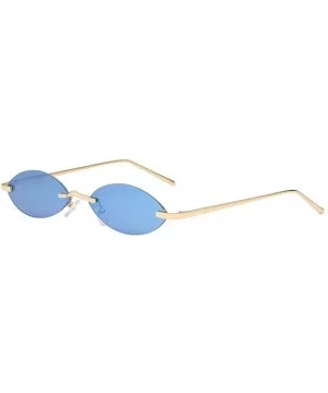 Unisex Fashion Metal Frame Oval Candy Colors small Sunglasses UV400 - Blue - C618N0ZGXZ7 $8.09 Square