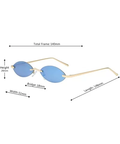 Unisex Fashion Metal Frame Oval Candy Colors small Sunglasses UV400 - Blue - C618N0ZGXZ7 $8.09 Square