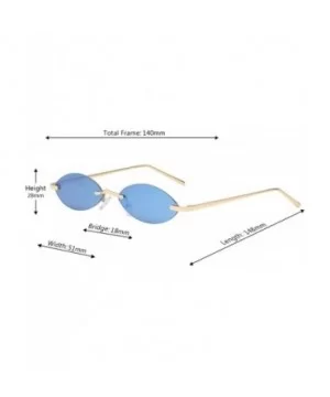 Unisex Fashion Metal Frame Oval Candy Colors small Sunglasses UV400 - Blue - C618N0ZGXZ7 $8.09 Square