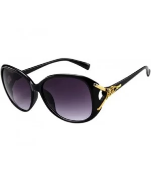 Unisex Vintage Big Frame Retro Oval Sunglasses-Aviator Classic Sunglasses - Black 1pcs - C9190HGQHQY $23.53 Aviator