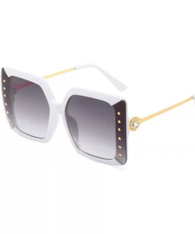 Fashion Sunglasses Lady Diamond Large Box Sun Mirror - 2 - C6190OK8W2Y $23.03 Sport