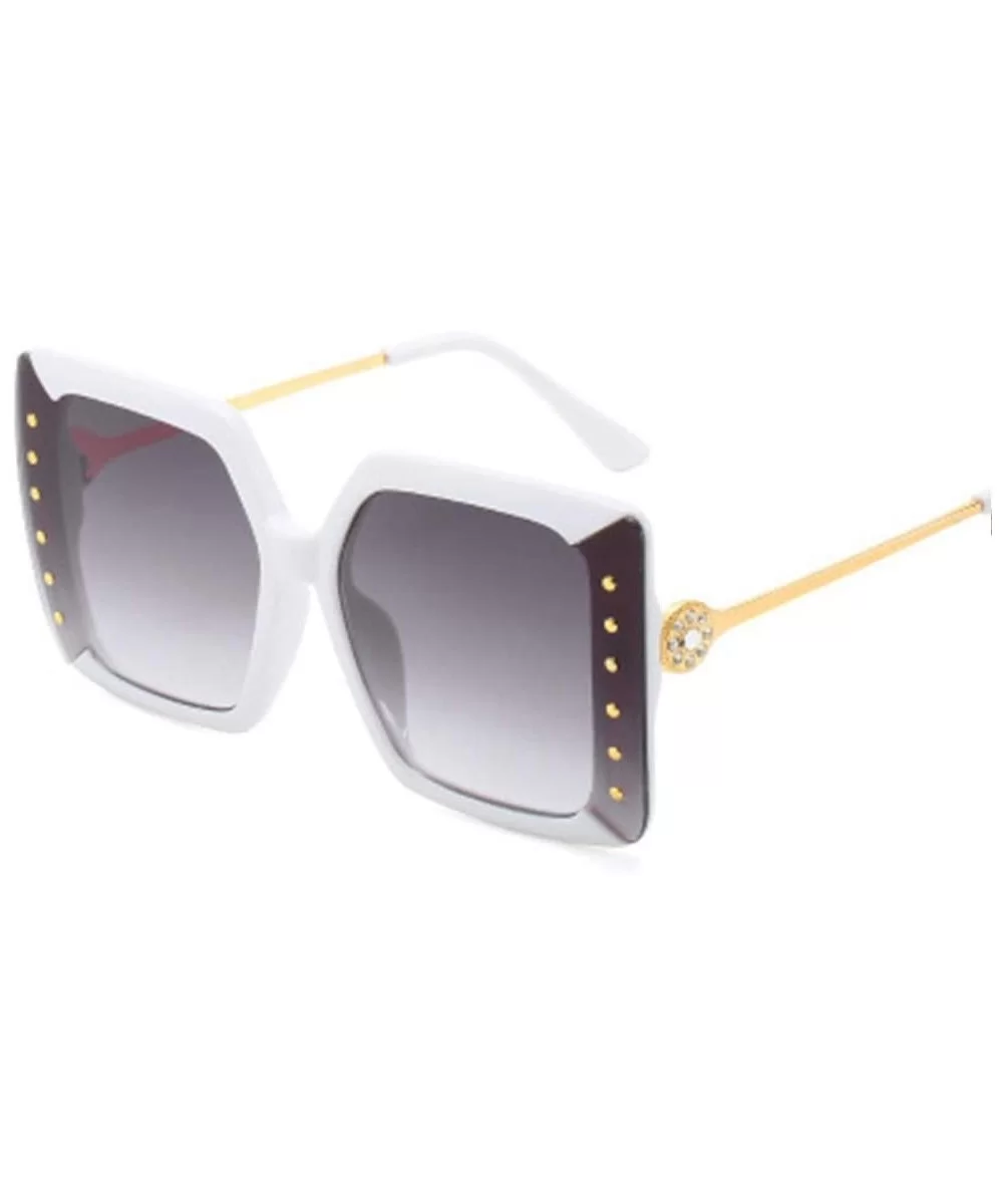 Fashion Sunglasses Lady Diamond Large Box Sun Mirror - 2 - C6190OK8W2Y $23.03 Sport