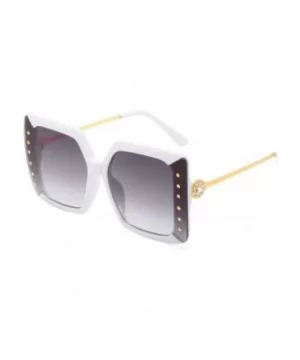 Fashion Sunglasses Lady Diamond Large Box Sun Mirror - 2 - C6190OK8W2Y $23.03 Sport