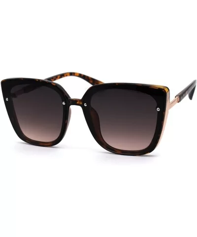 Womens 90s Designer Fashion Oversize Cat Eye Sunglasses - Tortoise Brown - C0194NZYKNR $10.57 Cat Eye