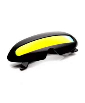 Futuristic Cyclops Neon Shield Color Mirror Lens Wrap Sunglasses (Black Ice) - CQ11F5C7ARF $6.21 Wrap