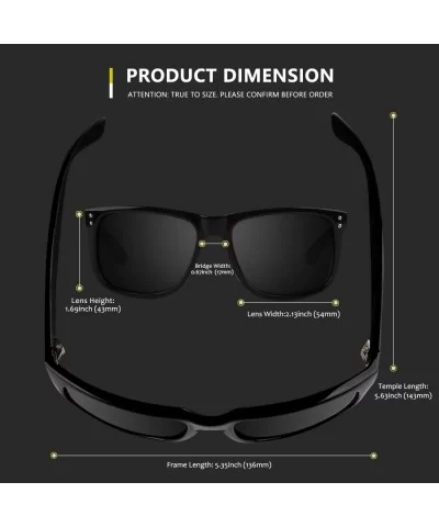 Premium TR90 Rectangular Mens Polarized Driving Sunglasses for Men Blender Sun Glasses HF02 - CD18TS8QA8W $17.63 Square