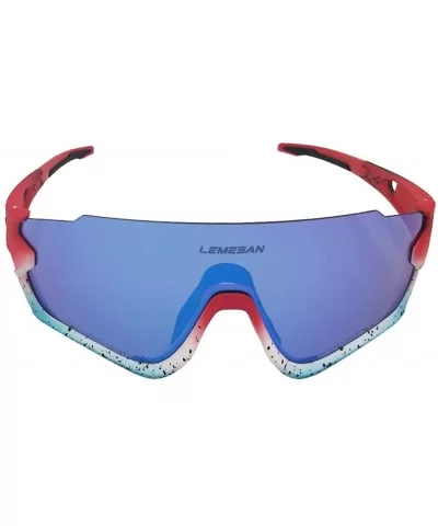 Polarized Sports Sunglasses Cycling Glasses Baseball Fishing Golf Driving Goggle - 09red&bluelenes - CH18YZA7GN6 $15.80 Sport