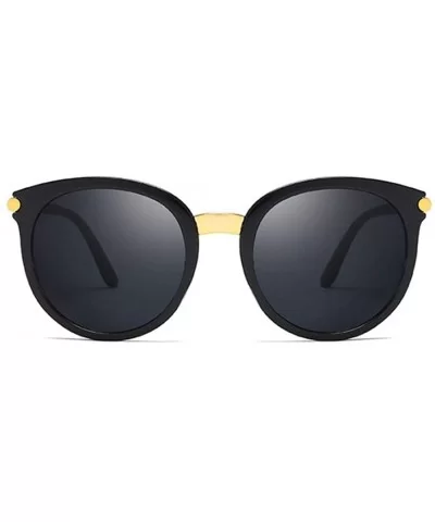 Retro Round Sunglasses Women Black Female Sun Glasses Lady - Blackgray - CV198XYYKOT $5.50 Round