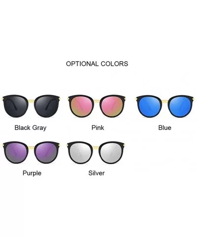 Retro Round Sunglasses Women Black Female Sun Glasses Lady - Blackgray - CV198XYYKOT $5.50 Round