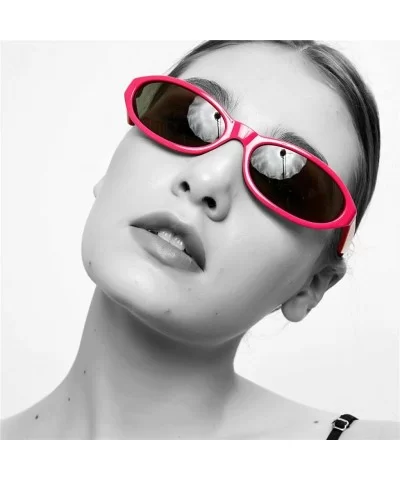 Men Novelty UV400 Small Cat Eye Sunglasses Shades Rave Club Costume Hip-Hop - Rose Red - C5190E2SGKW $5.59 Cat Eye