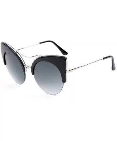 Metal Cat Eye Stylish Sunglasses (Black - Smoke) - C712GK2W45H $8.91 Cat Eye