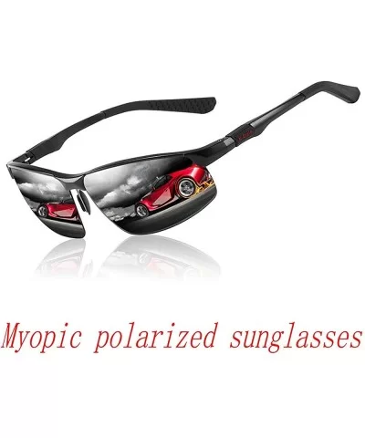 Customized Myopia Polarized Lens Polarized Men's Aluminum Magnesium Sunglasses Black Coated Windshield - C918QL9XLI8 $22.14 S...