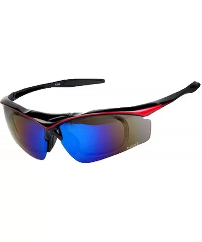 Polarized Sunglasses Interchangeable Cycling Baseball - Red - CK184KG0UZQ $33.65 Sport