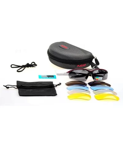 Polarized Sunglasses Interchangeable Cycling Baseball - Red - CK184KG0UZQ $33.65 Sport