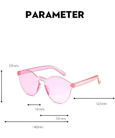 Heart Shaped Rimless Sunglasses One Pieces Transparent Lens Candy Color Frameless Glasses Tinted Love Eyewear - CN1905433UD $...