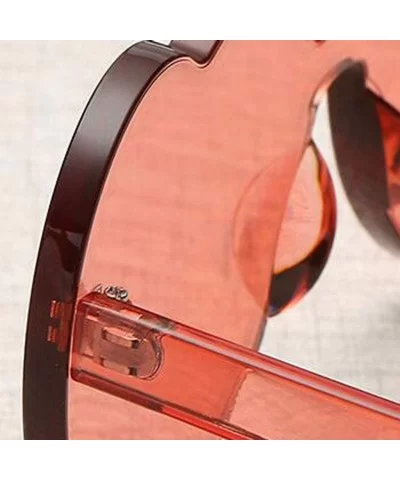 Heart Shaped Rimless Sunglasses One Pieces Transparent Lens Candy Color Frameless Glasses Tinted Love Eyewear - CN1905433UD $...