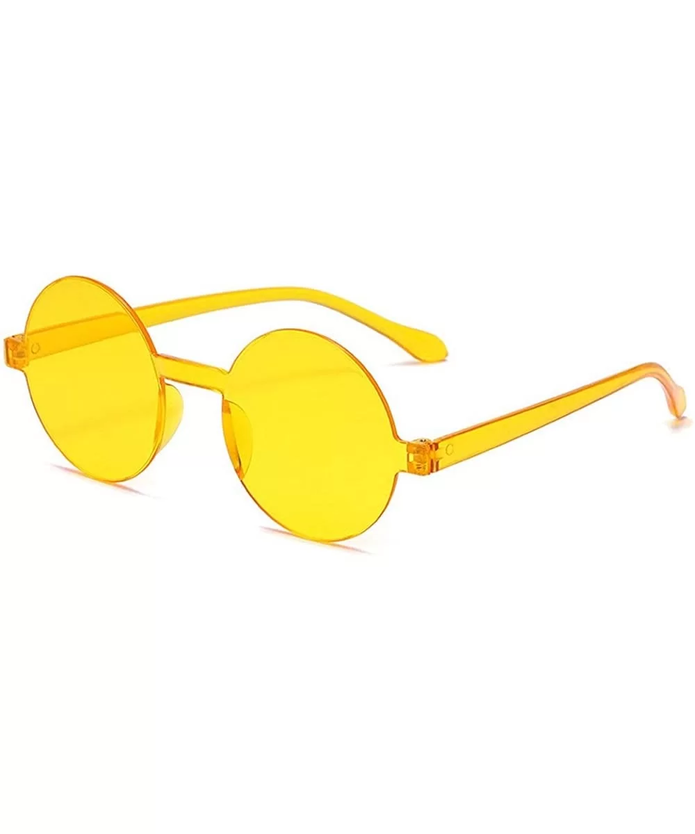 Oversized Sunglasses Designer Frameless Glasses - Orange - CY18S0ZMYL5 $6.02 Oversized