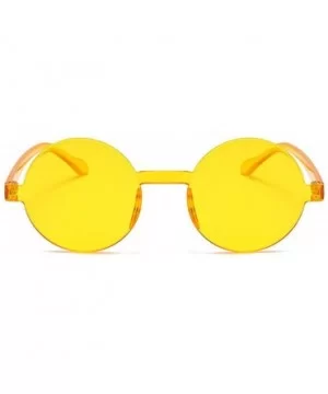 Oversized Sunglasses Designer Frameless Glasses - Orange - CY18S0ZMYL5 $6.02 Oversized