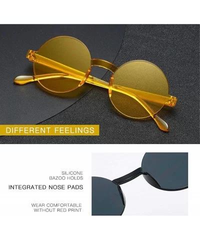 Oversized Sunglasses Designer Frameless Glasses - Orange - CY18S0ZMYL5 $6.02 Oversized