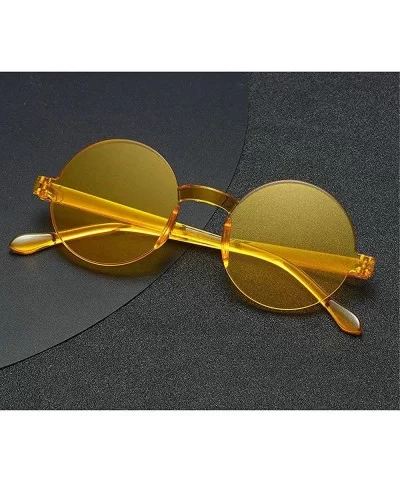 Oversized Sunglasses Designer Frameless Glasses - Orange - CY18S0ZMYL5 $6.02 Oversized