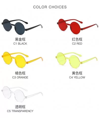 Oversized Sunglasses Designer Frameless Glasses - Orange - CY18S0ZMYL5 $6.02 Oversized