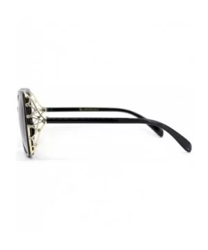 Womens Rhinestone Bling Metal Web Designer Fashion Sunglasses - Black Gold Smoke - C518UCLI5TO $7.70 Butterfly