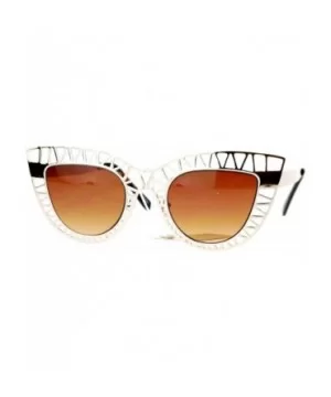 Womens Lattice Wire Frame Cat Eye Runway Fashion Sunglasses - Gold - C0123FLZQND $8.32 Cat Eye