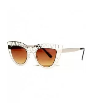 Womens Lattice Wire Frame Cat Eye Runway Fashion Sunglasses - Gold - C0123FLZQND $8.32 Cat Eye