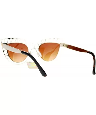 Womens Lattice Wire Frame Cat Eye Runway Fashion Sunglasses - Gold - C0123FLZQND $8.32 Cat Eye