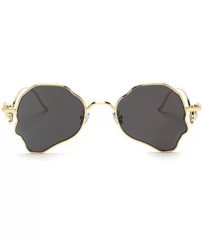 Chic Women Brand Design Irregular Oval Transparent Party Sunglasses - Gold&gray - CH18LNR6YOH $9.66 Oval