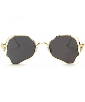 Chic Women Brand Design Irregular Oval Transparent Party Sunglasses - Gold&gray - CH18LNR6YOH $9.66 Oval