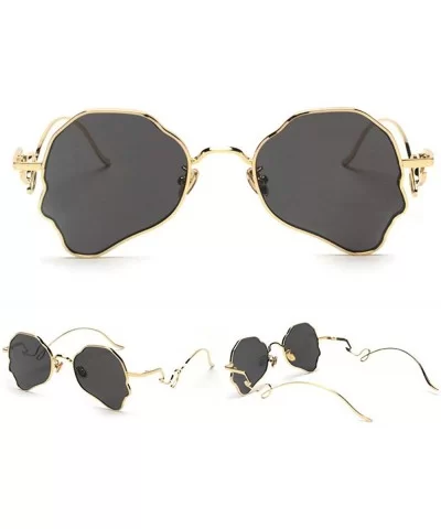 Chic Women Brand Design Irregular Oval Transparent Party Sunglasses - Gold&gray - CH18LNR6YOH $9.66 Oval