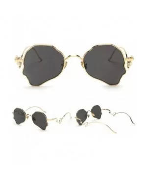 Chic Women Brand Design Irregular Oval Transparent Party Sunglasses - Gold&gray - CH18LNR6YOH $9.66 Oval