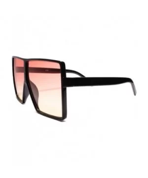 High-End Chic Designer Inspired Oversized XL Womens Sunglasses - Pink / Yellow - C618U4KGAAU $10.33 Square