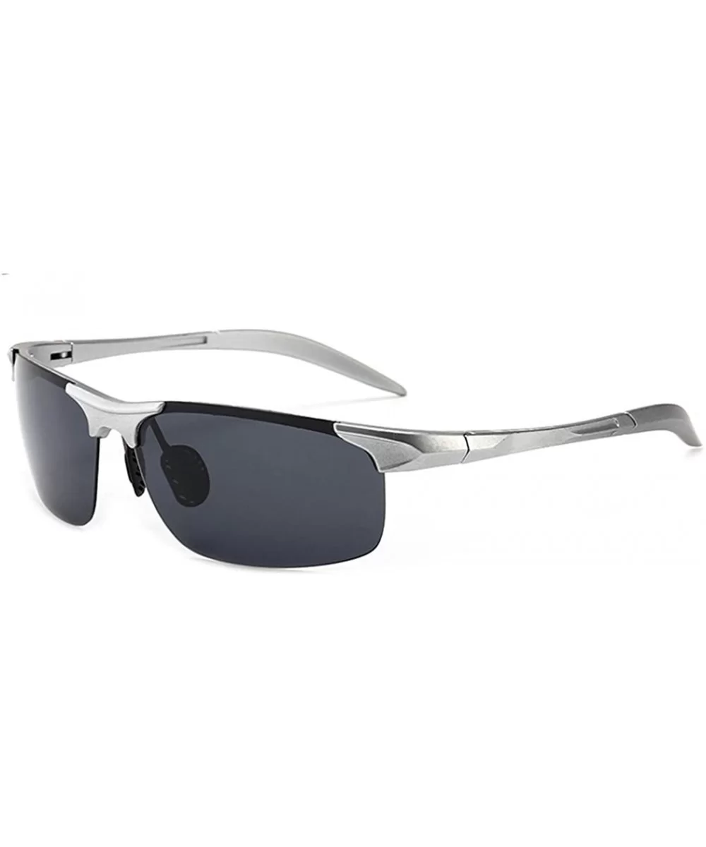 Mens Sunglasses Polarized Sports Sunglasses Night Vision Glasses for Cycling - Silver & Grey - CR18GYM9Z7A $5.69 Sport