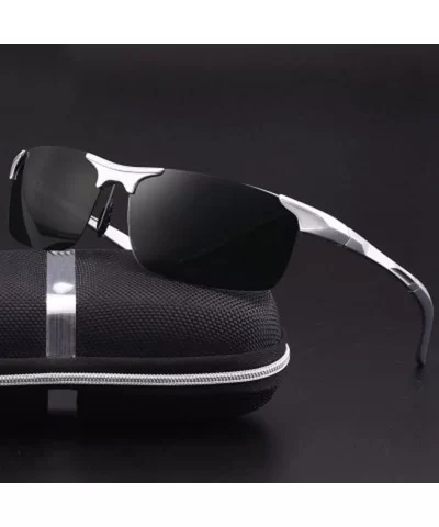 Mens Sunglasses Polarized Sports Sunglasses Night Vision Glasses for Cycling - Silver & Grey - CR18GYM9Z7A $5.69 Sport